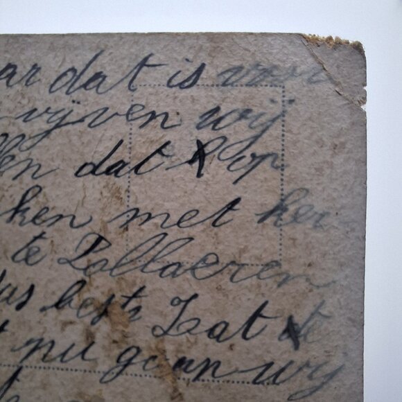 Antique French Postcard Un Menage Tres Uni Artwork Humor Multilingual Handmade - Picture 5 of 8